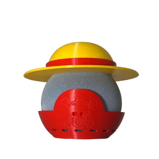 Suporte de Mesa para Alexa Echo Dot 4/5 - One Piece - Luffy Chapéu de Palha