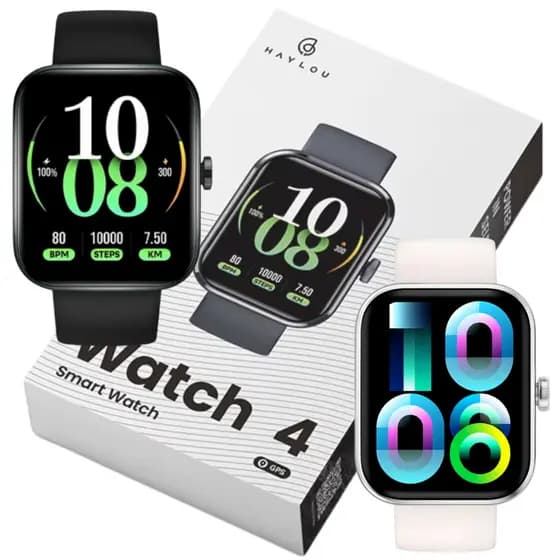 Haylou Watch 4 GPS Integrado Relógio Inteligente Compatível Strava Siri Modos Esportes Bluetooth