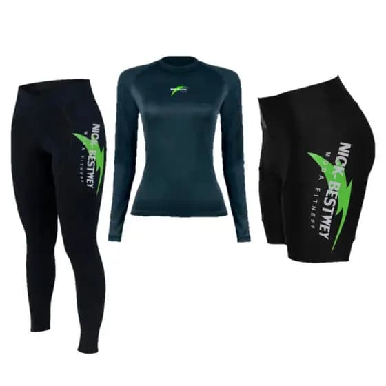 kit Camisa Bermuda e Calça Ciclismo Bike Mtb Acolchoada Feminino