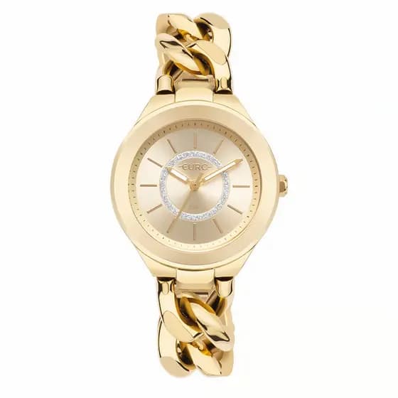 Relógio Euro Feminino Chains Dourado Analógico Eu2035yvh4d