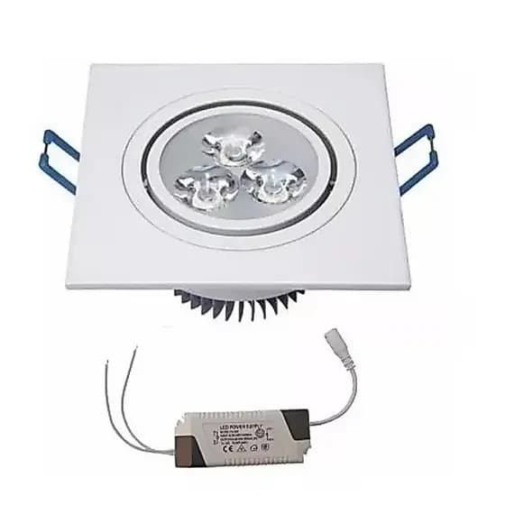 Lâmpada Led 3w Spot Quadrado Embutir Branco quente Bivolt