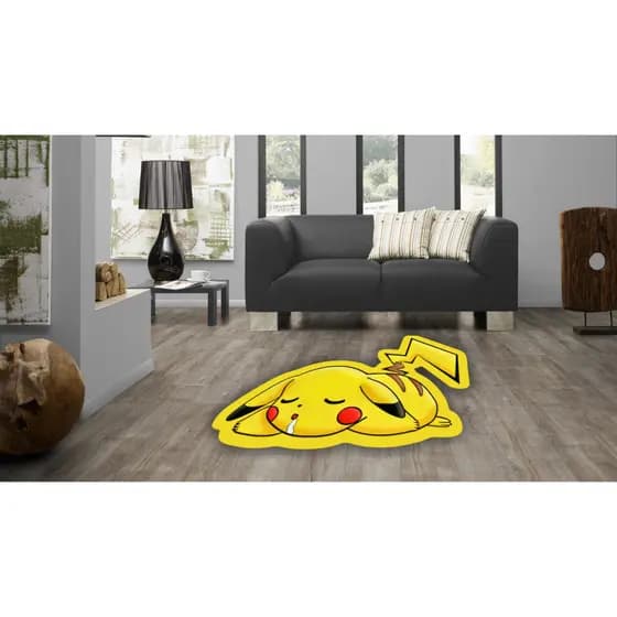 Tapete Decorativo Pikachu 1,35 m x 0,95 m Animes e Games Para Sala e Quarto