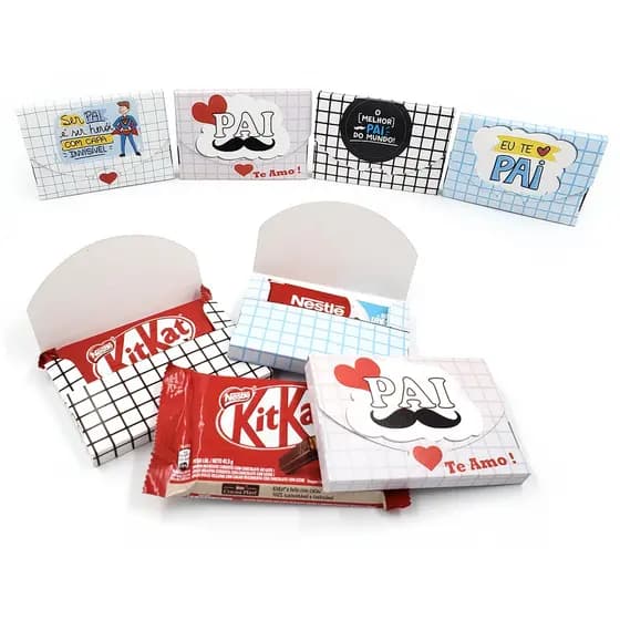 Caixas Capa Porta Kit Kat. Embalagens Do Dia Dos Pais - Lançamento