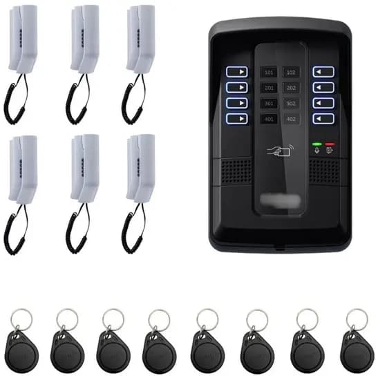 Kit Porteiro Interfone Coletivo Eletrônico 06 Pontos Intelbras Com 12 Tags Predial Residencial