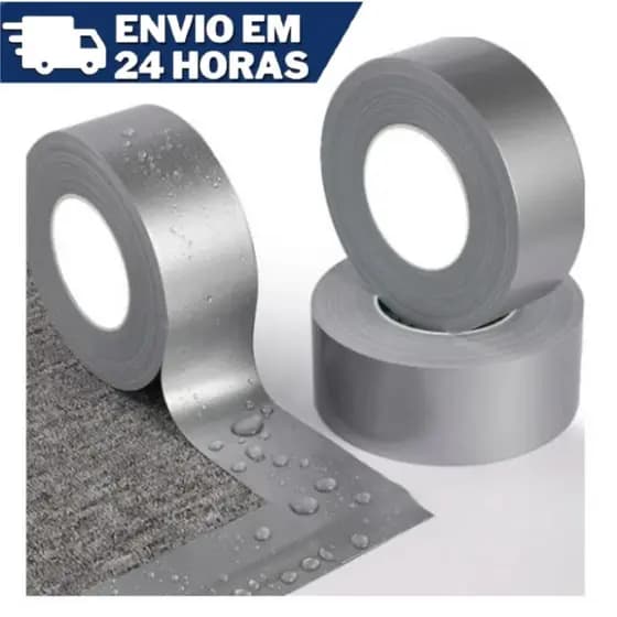 Silver Tape Prata Fita Adesiva Multiuso 45mm x 5 Metros Vedação Pronta Entrega
