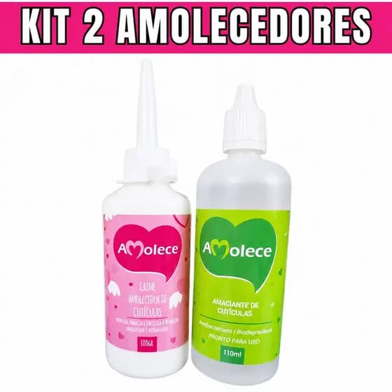 Kit Amolece - Amaciante Amolecedor Cutícula Líquido 110ml + Creme Amolecedor Cuticula 100g