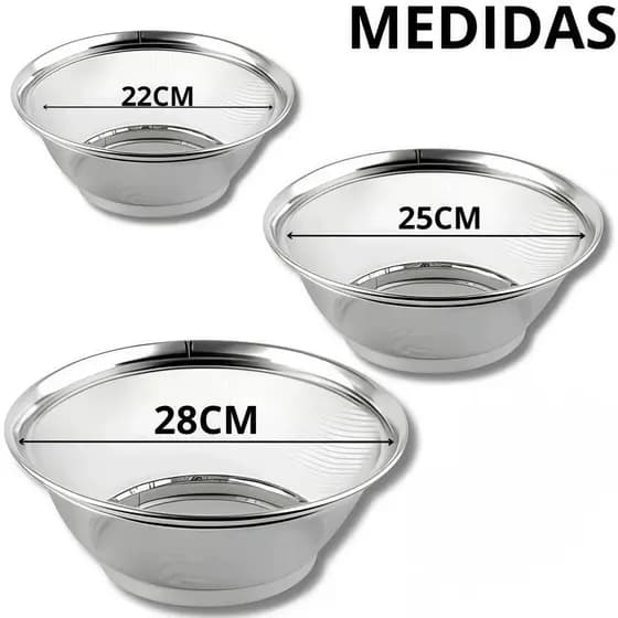 Cesto em Inox Escorredor Multiuso 22/25/28cm Cozinha Escorredor de Macarrão Legumes Arroz Fruteira