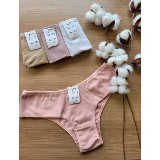 Kit 3 Calcinhas Pants Alta e Larga Pala Lateral Dupla Conforto Algodão