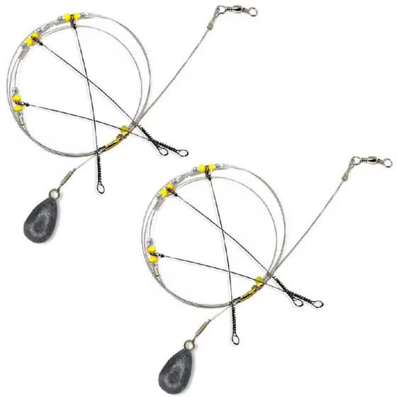 Kit 2 Chicote Pesca Mar C/ 3 Pernadas E 7 Chumbadas