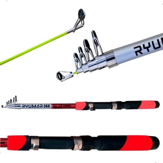 Vara De Pesca Telescópica 3,60m P/ Molinete Ryumar Summer Fibra De Vidro Leve E Resistente Pesca Iniciante Promoção