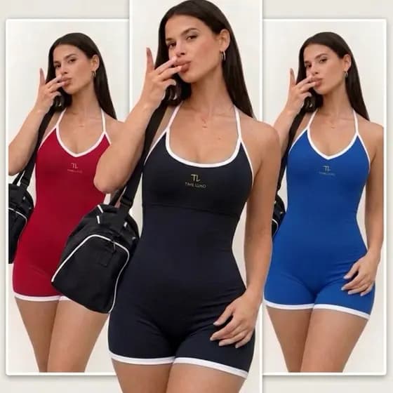 Macaquinho Feminino Fitness Academia Suplex Premium Macacão Treino Alcinha Transparência Modelador