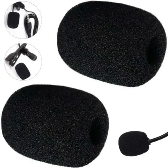 Kit 2 Espumas Protetora Microfone Lapela Headset Filtro Ruído