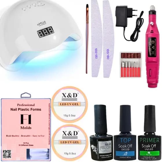 kit unha molde f1 gel de unha lixadeira elétrica de unha Iniciantes cabine de unha 48w bivolt