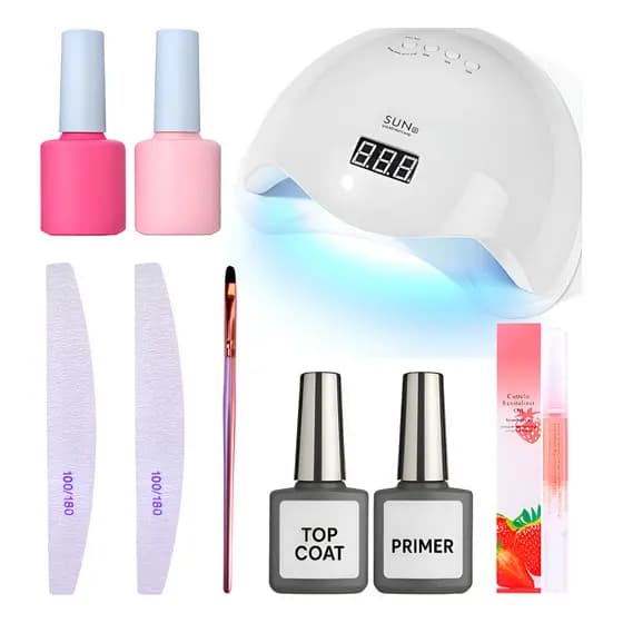 Kit Esmaltação Unha Gel Cabine Lixa Esmalte Nail Esmalte Aleatório
