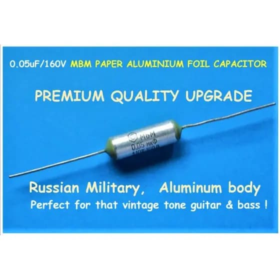 0,05uF / 50nf = 0.047uf 160v / 10% Pure Wax Vintage Paper Capacitor.