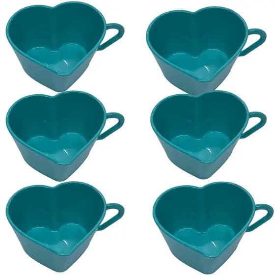 Xicara Coração Acrilica Tiffany 6 Pçs Presente/Dia das Mães !!