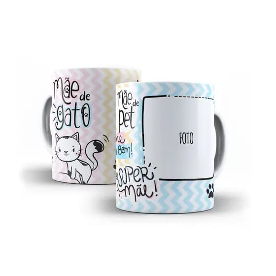Caneca Personalizada Mãe de Gato Com Foto