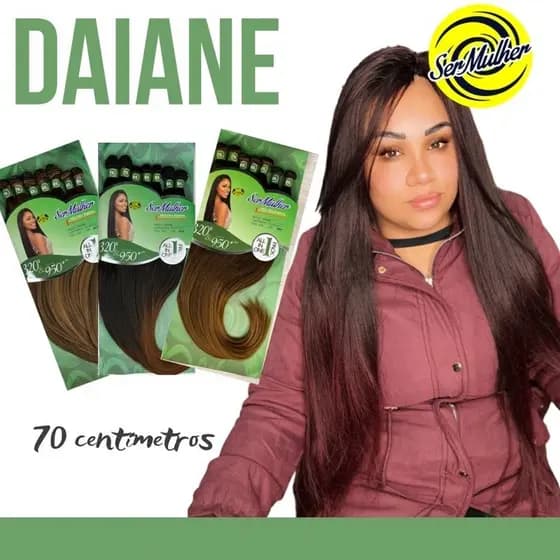 Daiane fibra Orgânica 320 gramas (ser mulher fibras) , cabelo orgânico modelo Daiane.