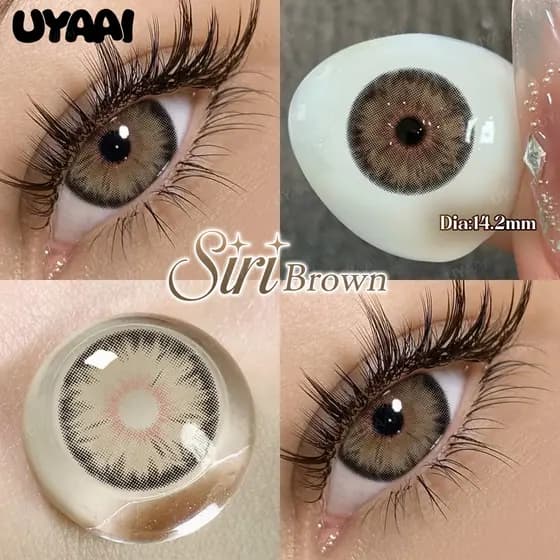 UYAAI 2025 Chegam Novas Lentes De Contato Coloridas Conjunto De Anuais Da Moda 1 Par Em Cores Marrons/Verde/Cinzas Série