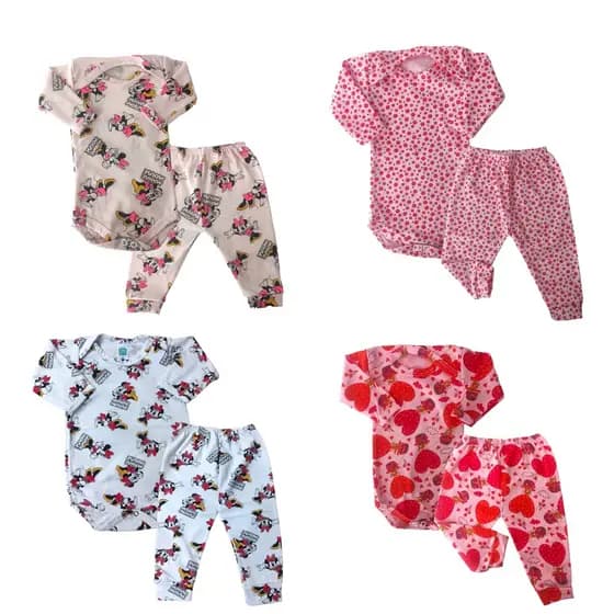 Kit 10 Peças Bebê Prematuro 5 Body + 5 Calça / Mijão / Culote Estampados Roupa De Bebê Reborn Algodão