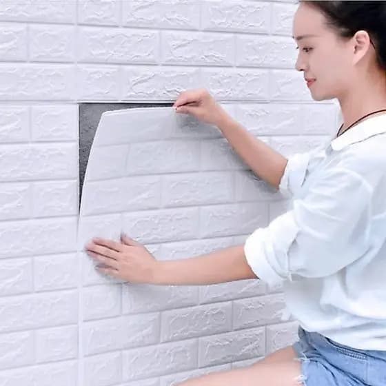 Painel 3d Tijolo Alto Relevo Adesivo Kit 10 Peças Em Espuma