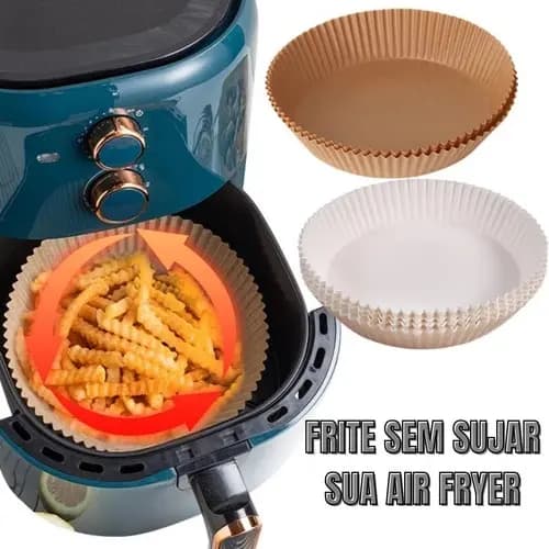 kit 50 Papéis protetores descartáveis para air fryer frita sem sujar pronta entrega
