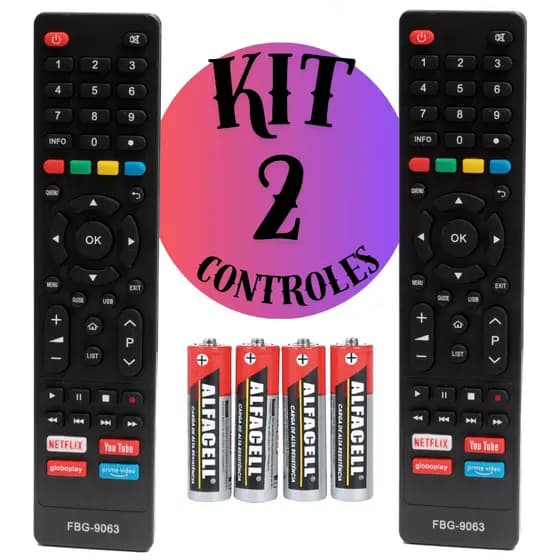 KIT 2 Controle Remoto Para Smart Tv Philco Netflix Youtube Prime