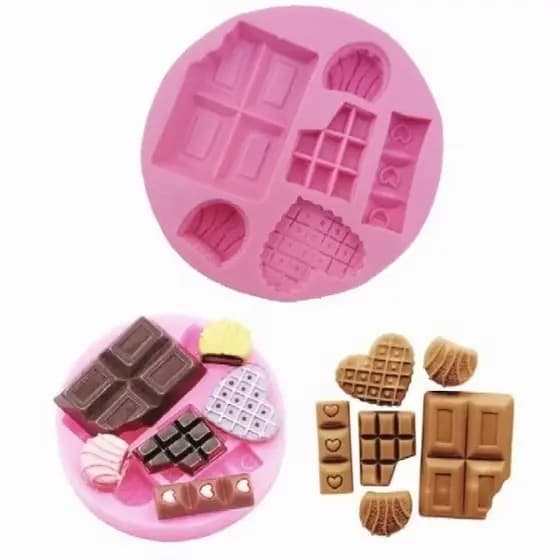 Molde de silicone- Barras de chocolates, apliques doces.
