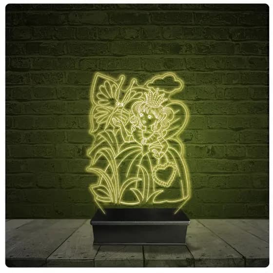 Led Luminária Acrílico Abajur - Princesa infantil 01