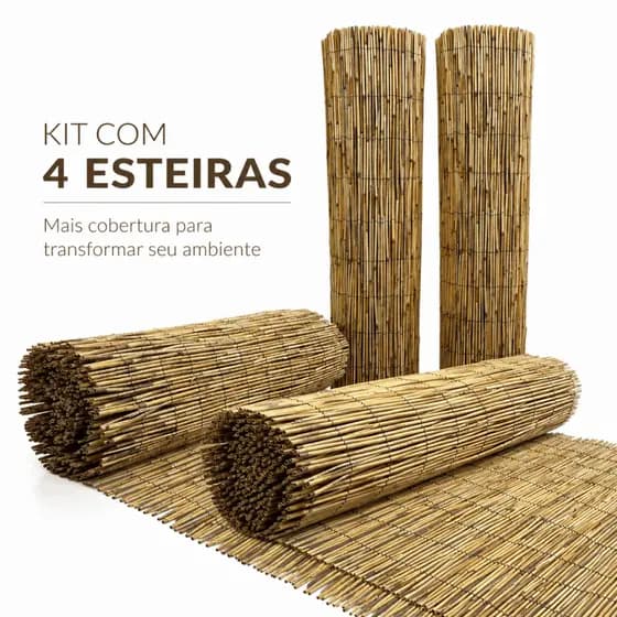 20m² Cercado de Ocultação de Ambientes 100% Bambu Natural Decoração Kit Jardim Varanda Fácil Instalação Luxo