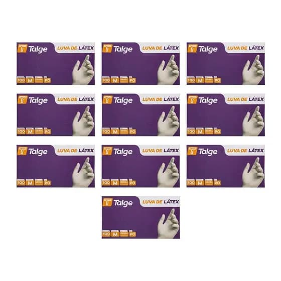 Luva Látex Com Pó Tamanho P;M;G Talge – Kit com 10 Caixas
