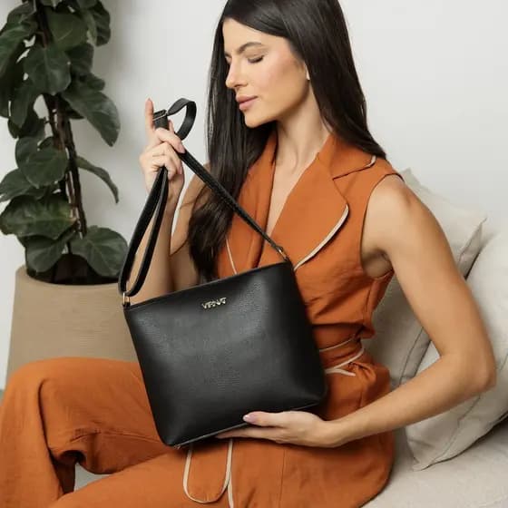 Bolsa Feminina Média Saco Alça Transversal Casual Minimalista