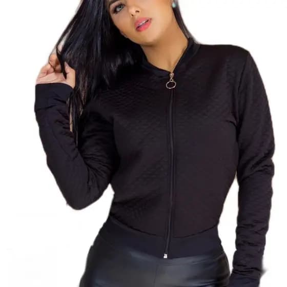 Jaqueta Bomber Casaco Feminino Com Ziper Jaquetinha Casaco Social Roupa De Frio Promoção