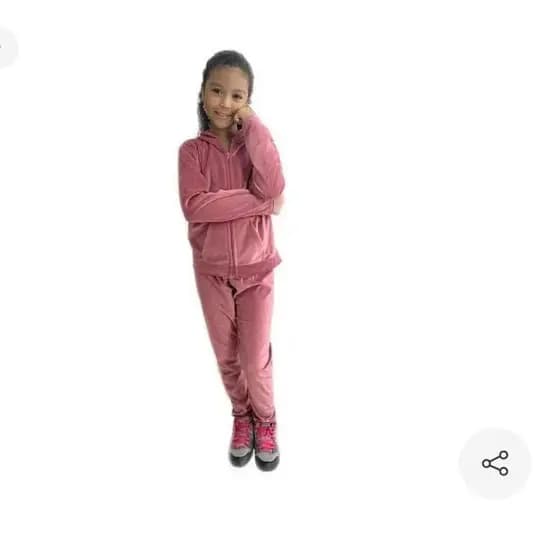 Conjunto Infantil Feminino de Inverno Plush Calça + Casaco Promoção Relampago