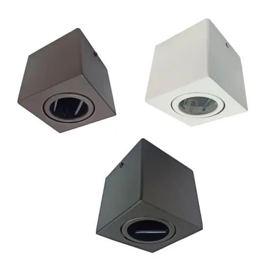 Spot Plafon Sobrepor Alumínio Quadrado Dicroica Gu10 Bivolt
