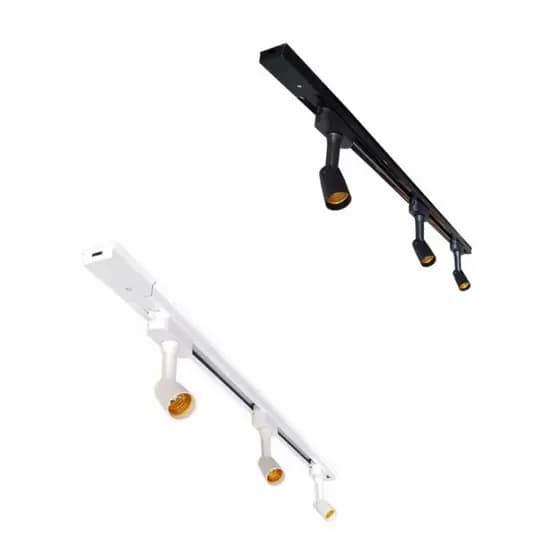 Trilho Eletrificado 2 Metros + 5 Spots Soquete E27 Bivolt