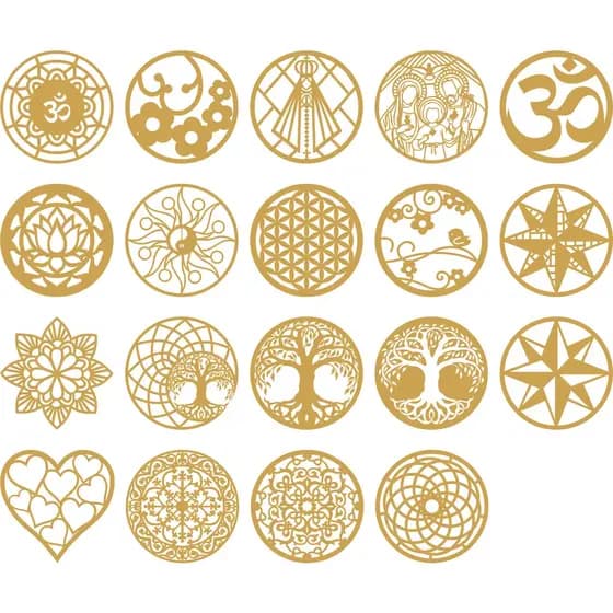 Quadro Painel Mandala MDF 3 mm Natural Cru