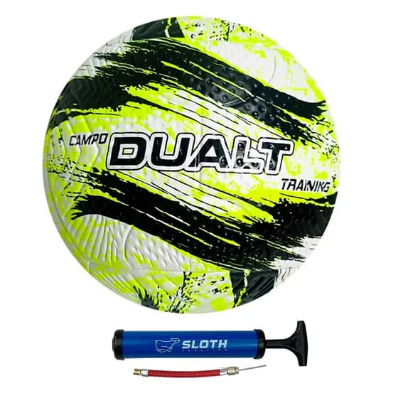 Bola Futebol de Campo Dualt Training PVC Resistente + Bomba de Ar