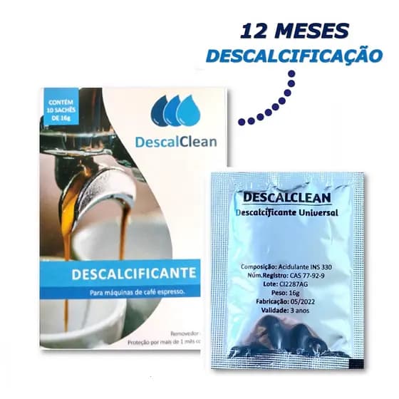 Kit 10 Descalcificantes Limpeza De Cafeteira Expresso Manual ou Automática Para Todos Modelos