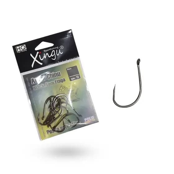 Anzol Chinu Black Sem Fisga Xingu Nº 8 (2,03cm) - 10 Peças