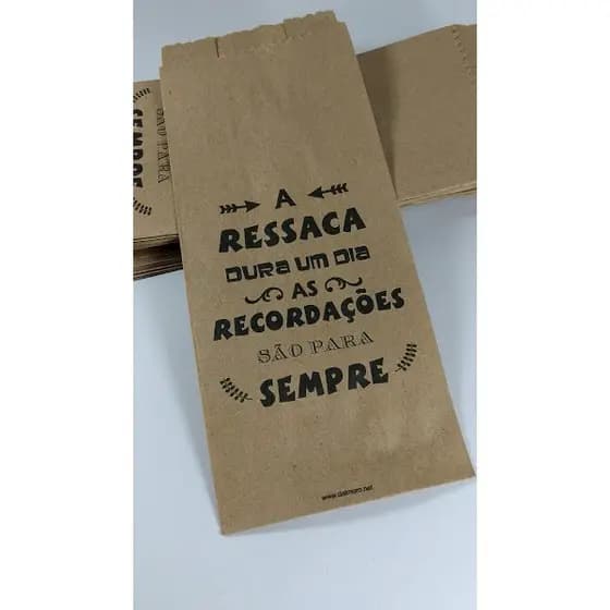Saco Kraft kit Ressaca Lembrancinha Mod2 Saquinho Kraft