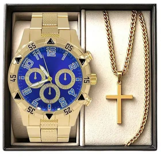 Relógio Masculino Dourado Original Barato Relógio Masculino Pallyjane Relógio Masculino Aço inoxidável