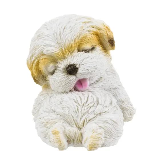 Cachorro Maltês Dormindo 7cm - Animais Resina