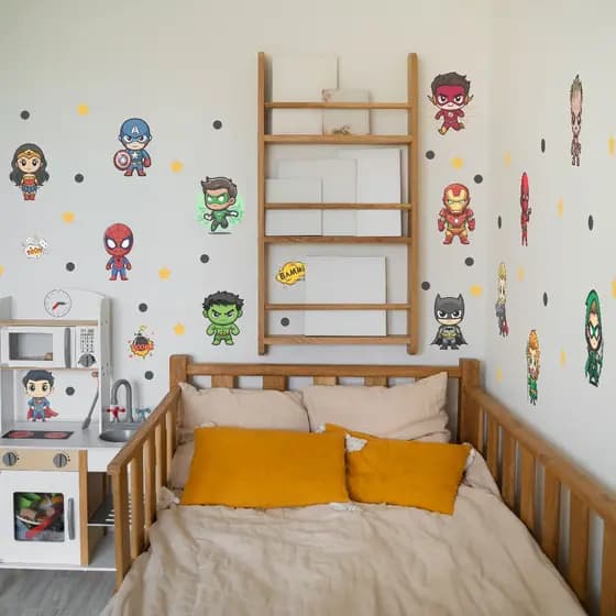 Kit Adesivo de Parede Herois - Papel de Parede Infantil - Decoração Quarto de Menino