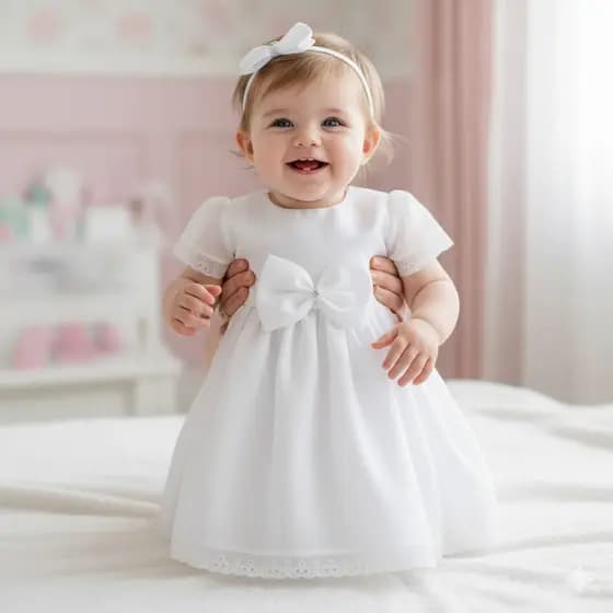 Vestido Infantil Bebê Menina para Batizado - Elegância e Pureza