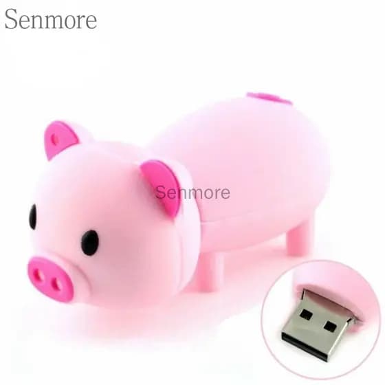 Pendrive Dos Desenhos Animados Porco 2T 1T 128GB 64GB 32GB 16GB 8GB 1GB Pendrive1TB 2TB Flash Drive Usb Alta Velocidade