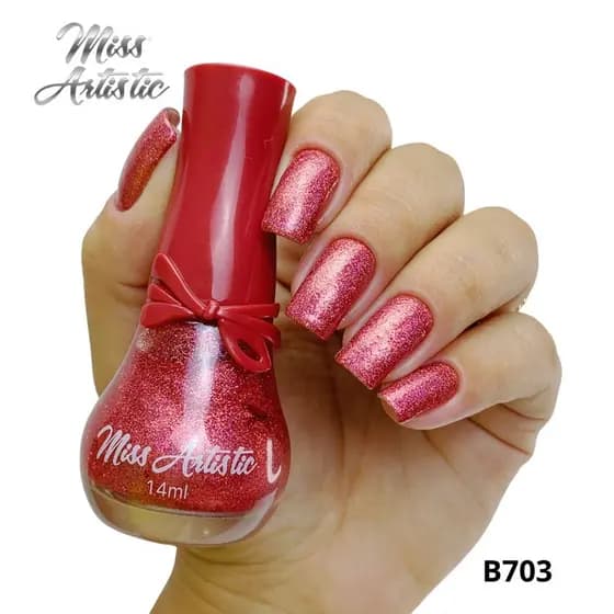 Esmalte Miss Artistic Laço 14ml Glitter 703