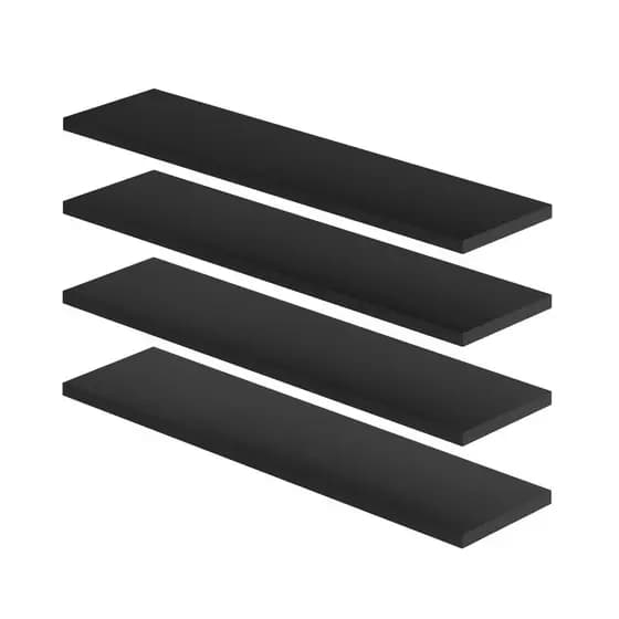 Kit 4 Prateleiras Nicho MDF 60x10 cm com Suporte Invisível - Branco ou Preto