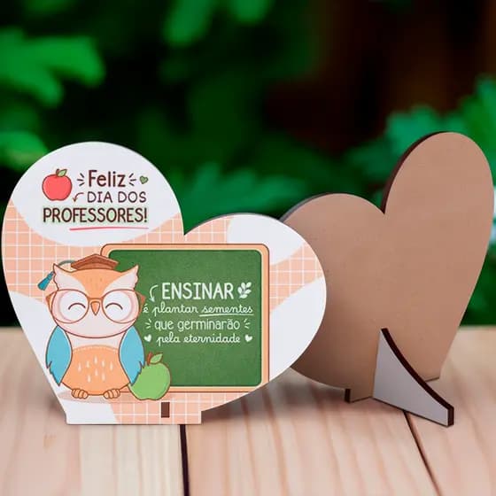 Lembrancinha Dia dos Professores Ensinar é MDF Decoração para Eventos - 45 unidades