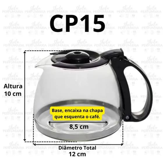 Jarra CP15 Cafeteira Britânia 15 Xícaras/Cafés Jarra De VIDRO RESISTENTE